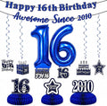 16th Birthday Decorations For Boys, Pre-Strung Navy Blue Happy 16th Birthday & by Unknown