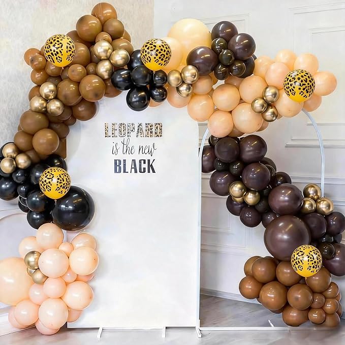 Cheetah Print Balloon, 12 Inch Black Brown and Leopard Gold Confetti Balloon - Image 5