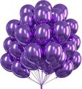 PartyWoo Metallic Purple Balloons 50pcs Chrome Purple Color 12 Inch | Balloons by PartyWoo