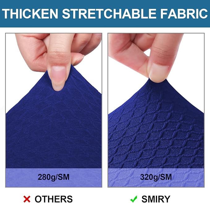 Smiry Waterproof Seat Covers for Dining Room Chairs, No Rear Covers | Stretch - Image 4