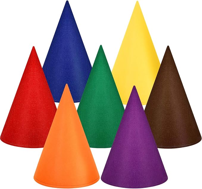 SATINIOR Gnome Hats Felt Crayon Accessory Fairy Dunce Witch Dwarf Cone Hat by SATINIOR