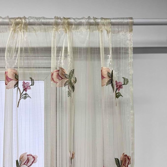 Luxury Embroidered Sheer Curtain 96 inch Length - Image 6