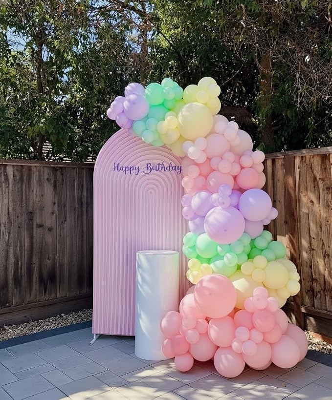 186Pcs Pastel Rainbow Balloons Garland Arch Kit -18 12 10 5 Inch Different - Image 3