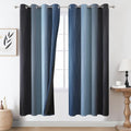Navy Blue and Black Ombre Blackout Curtains 72 Inch Length 2 Panels Set by ESTELARTEXTILER