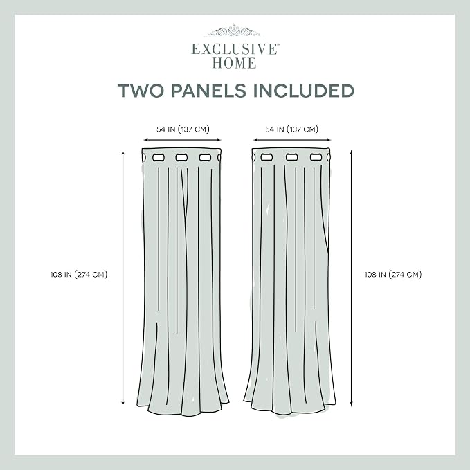 EXCLUSIVE HOME Chateau Striped Faux Silk Grommet Top Curtain Panel Pair - Image 6