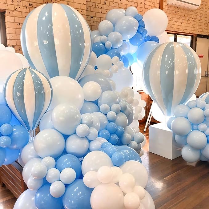 PartyWoo Light Blue Balloons 101pcs Baby Pastel Sky Aqua Blue Color | Balloons - Image 6
