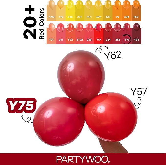 PartyWoo Burgundy Balloons 120pcs Dark Red Maroon Ruby Red Color | 18 12 10 5 - Image 4