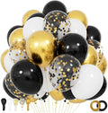 68Pcs Black White Gold Balloons by KUULBELAballoons