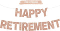 Glitter Rose Gold Happy Retirement Banner Pre-Strung Retirement Party by RICHHHA
