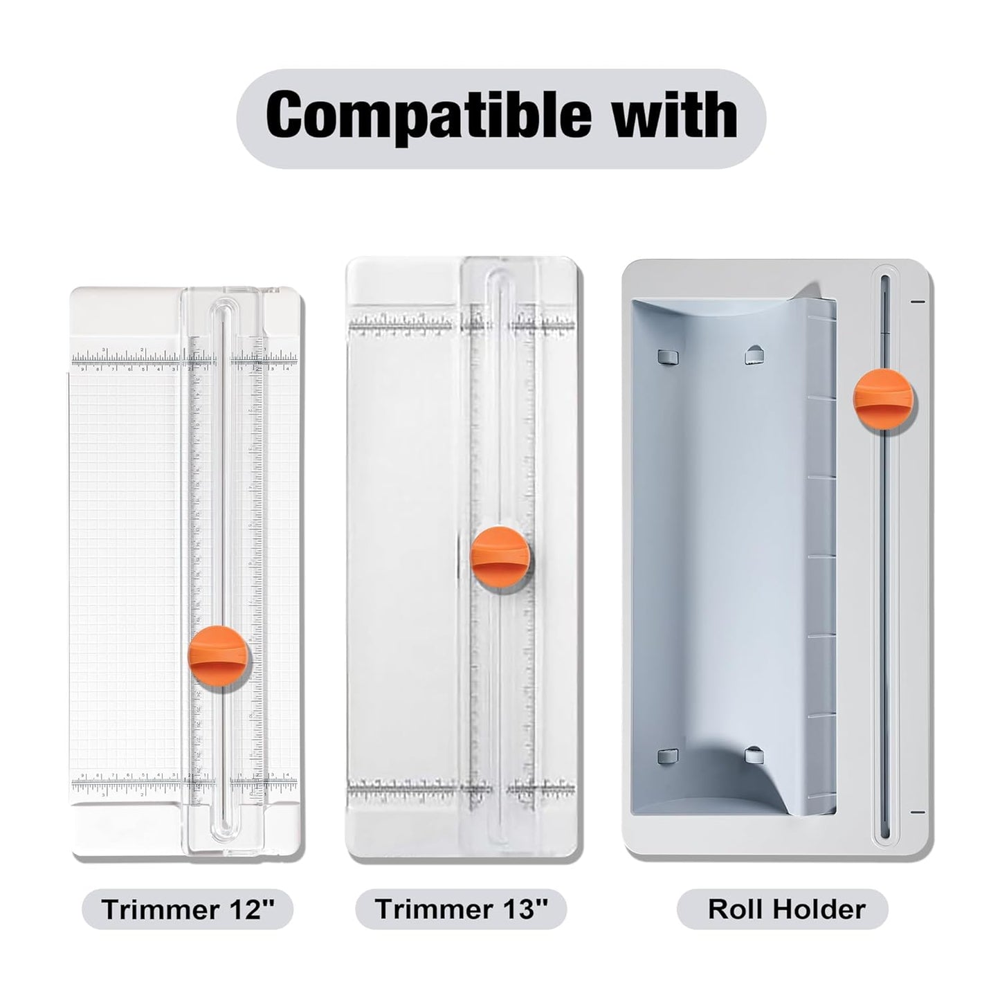 Likart 4-Pack Paper Cutter Replacement Blades Kit, Portable Trimmer Cutting Blades Compatible for Portable Trimmer/Basic Trimmer/Roll Holder,3 Cutting Blades & 1 Scoring Blades with a Holder,Blue