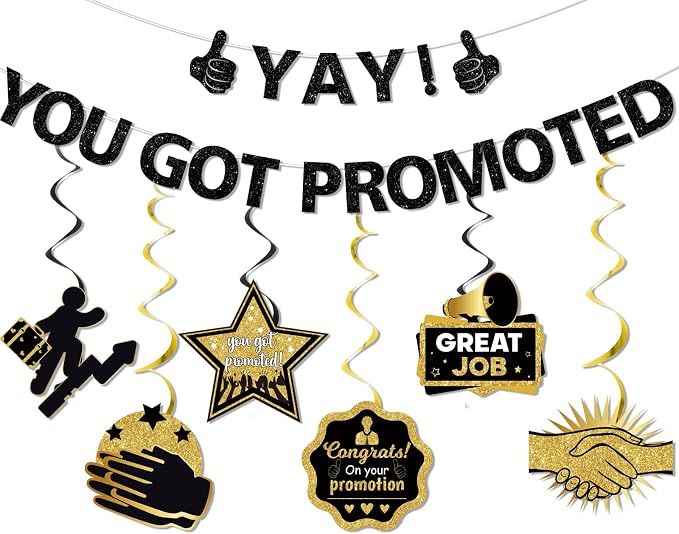 Yay! You Got Promoted Congratulations Banner Congratulations Decorations by Yavxzvbw