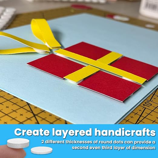 Tikfoam 1000Pcs Double Sided Adhesive Foam Dots, 2mm and 1mm Thick Tape - Image 3