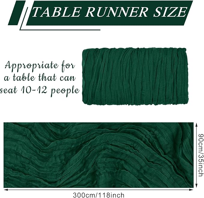 6 Pack Cheesecloth Table Runner 10Ft Christmas Gauze Boho Table Runners - Image 2
