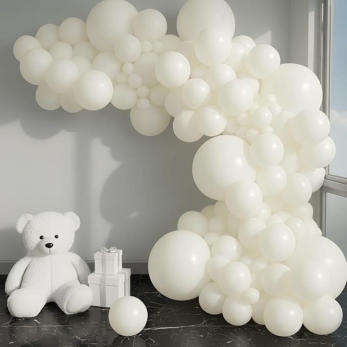 Vellax 146-Pc White Balloon Garland Arch Kit, Baby Shower, DIY | 146-pc white by Vellax