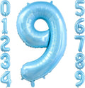 Pastel Blue 9 Balloon Number, Light Blue 9 Balloons by BBPOOL