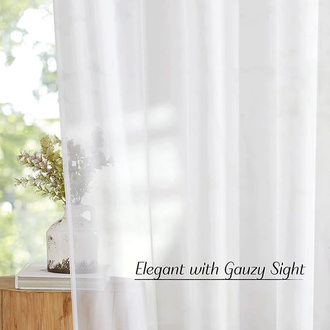 NICETOWN White Sheer 102 inch Curtains - Image 5