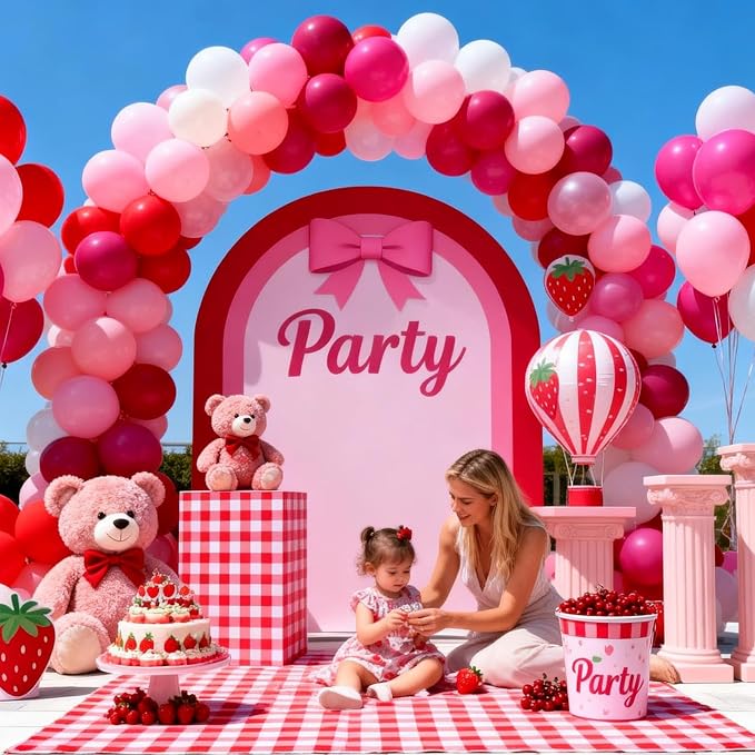 Pink and Red Balloon Set, Valentine Balloons Decorations, 12 Inch Red Pastel - Image 5