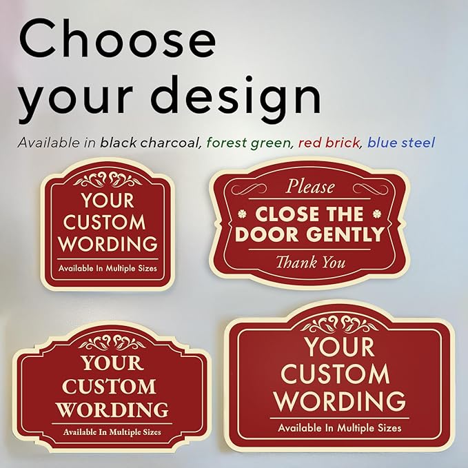 Custom Decorative Outdoor Metal Sign: Personalized Aluminum Design - Driveway Red Brick 8x8 In - Waterproof, Made In USA