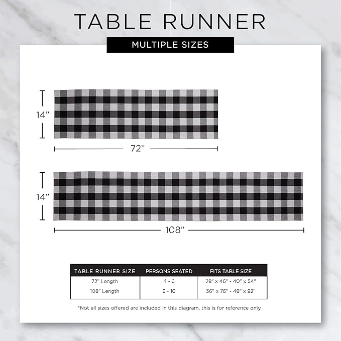 DII Woven Basic Tabletop Collection, Chevron Table Runner, 15x72, Black