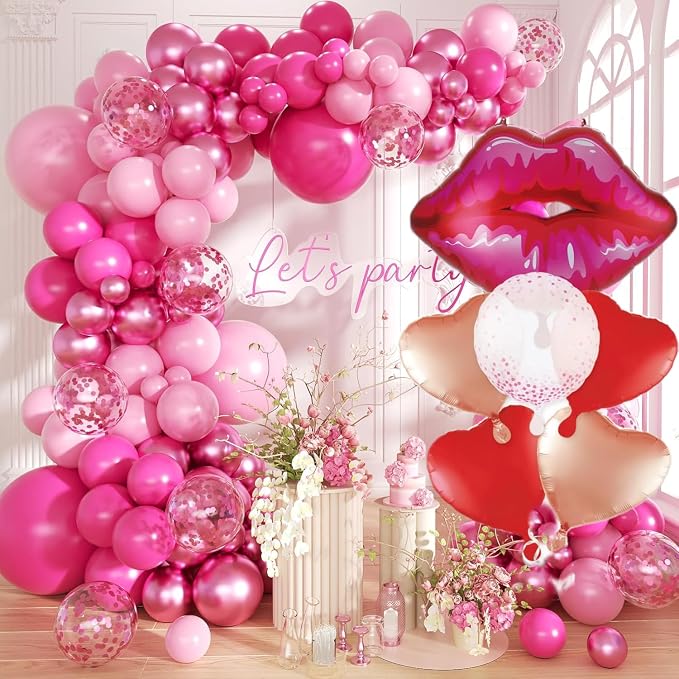 Huge 30inch Red Lip Foil Balloons Set 6 Pieces - Image 5