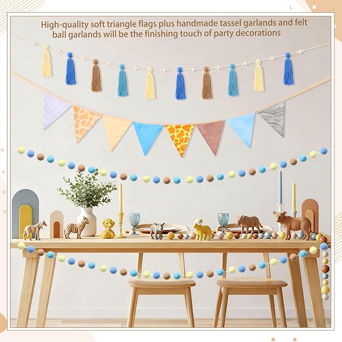 Hahafelt 4 Pcs Baby Shower Party Decoration Kit Pennant Bunting Banner Tassel - Image 3