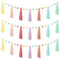 Syhood 3 Pcs Boho Tassel Garland Boho Rainbow Pom Pom Wall Decor Each 50'' by Syhood