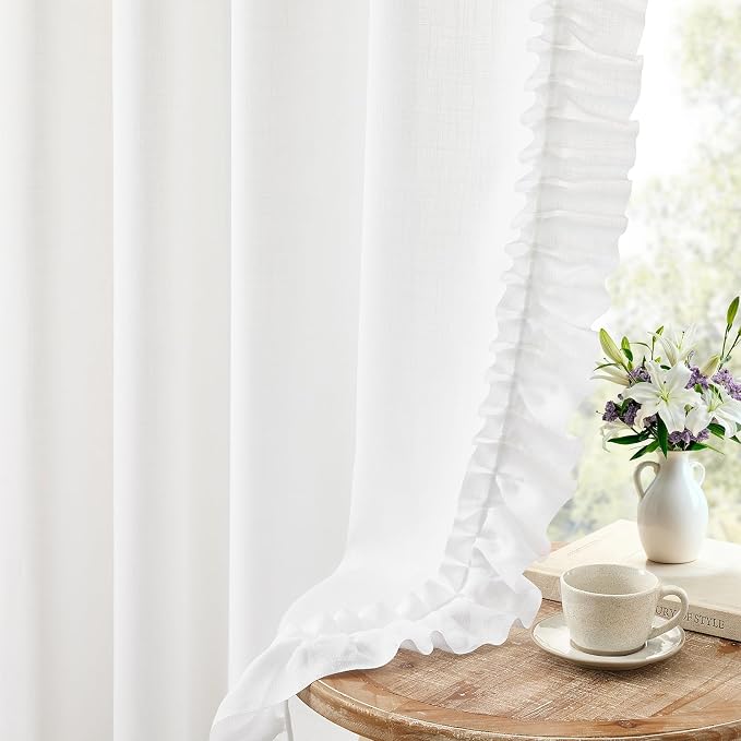 TERLYTEX White Ruffled Curtains by TERLYTEX