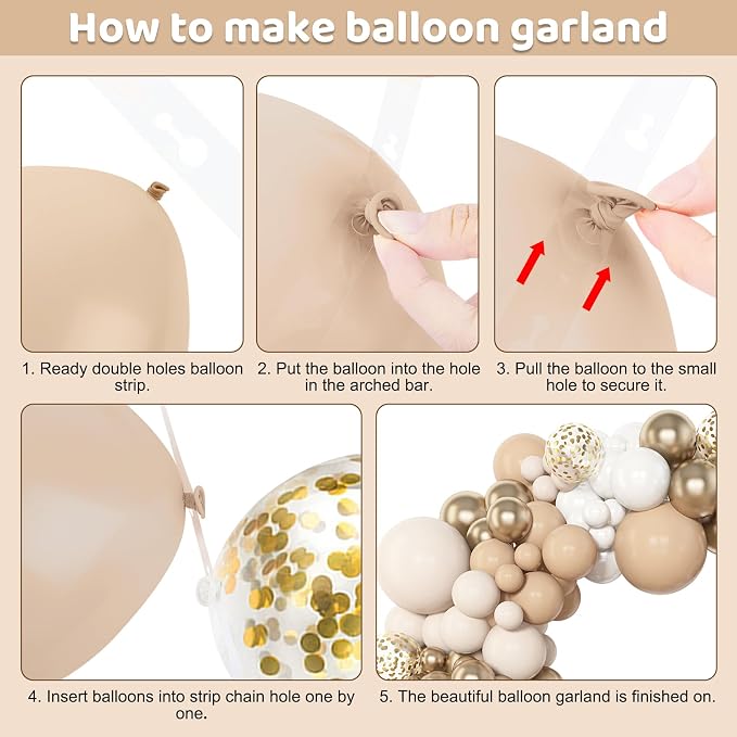 Amandir 153pcs White Sand Balloon Garland Arch Kit Different Sizes | 18 12 10 5 - Image 3