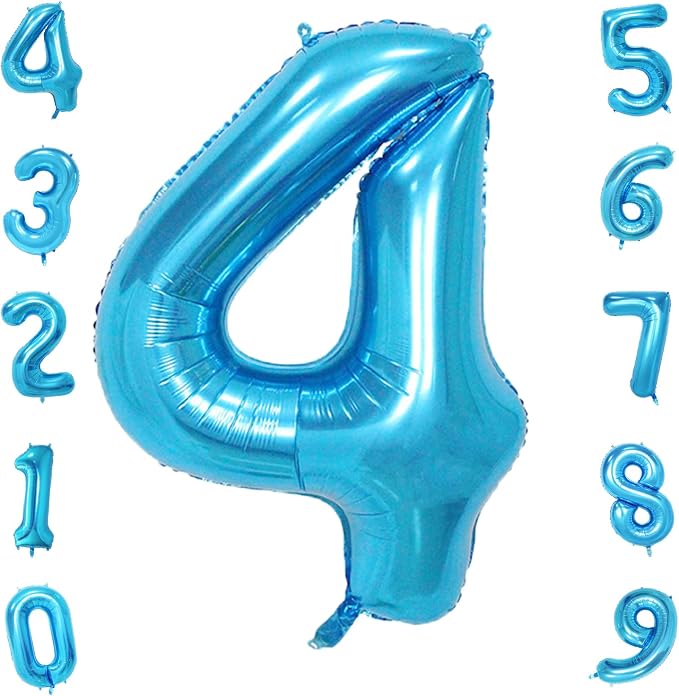 40 Inch Blue Number Balloons, Helium Mylar Foil Number Balloons by Unknown