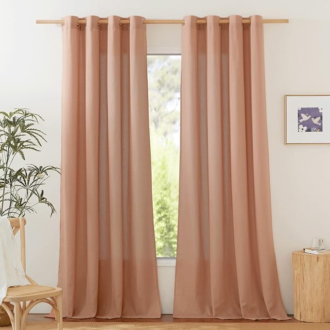 NICETOWN Flax Linen Terracotta Curtains by NICETOWN