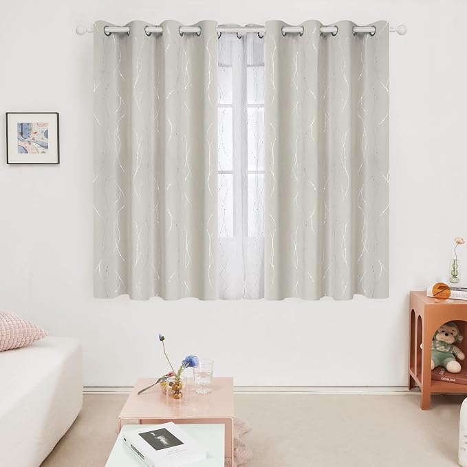 Deconovo Living Room Curtains 54 Inches Long, Thermal Insulated, Room Darkening - Image 2