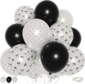 Black and White Bow Balloons, Pearl Black White Bow Print Latex Balloons by KEPMOV