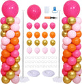 Pink and Orange Balloons Column Stand Kit 2 Sets Balloon Tower | 102Pcs Hot by ZyloonDecoration