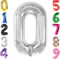 40 Inch Silver Number 0 Balloon Birthday Party Decorations by Hadoife