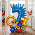 Speed Hedgehog 7th Birthday Balloon Centerpiece Set Royal Blue Red Gold Latex by KozeeBalloons%E2%80%94%E2%80%94ColorMatters