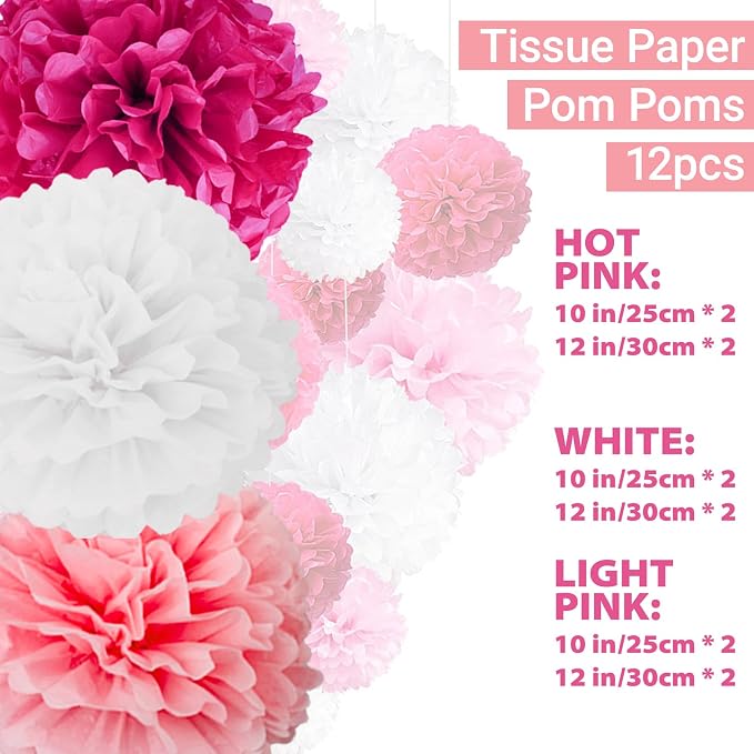 Capesaro Pink Paper Pom Poms - Image 2