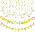 Pre-strung Glitter Congratulations Banner Sign Triangle Flag Banner Hanging by Unknown