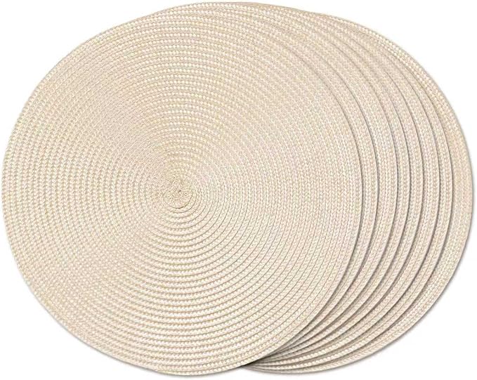 FunWheat Round Braided Placemats Set of 8 Place Mats by FunWheat