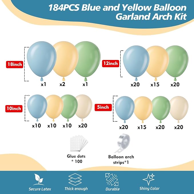 184Pcs Classic Cartoon Balloon Garland Arch Kit - Image 2