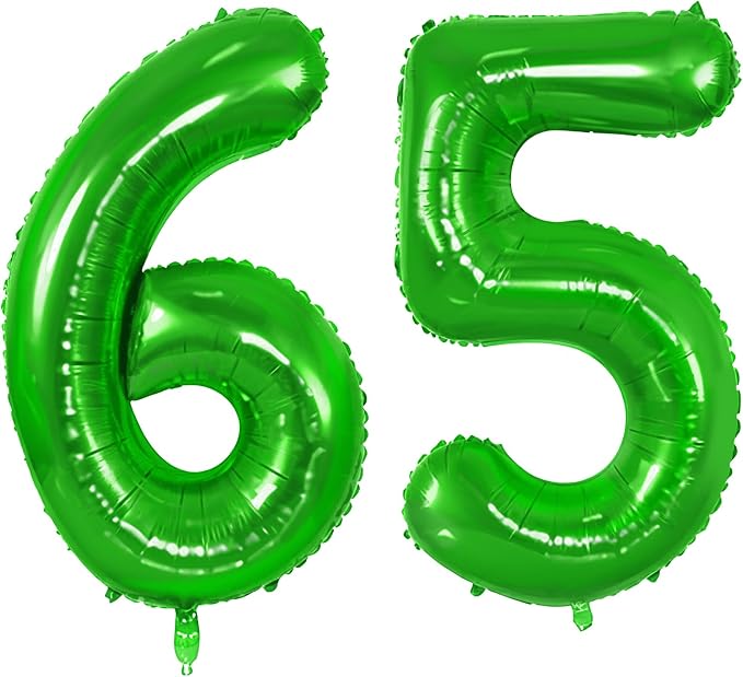 Number 65 Balloons for 65th Birthday Party Decorations, 0-100 Large No.65 by Joycard