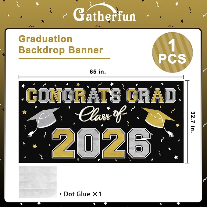 2026 Graduation Party Plastic Backdrop - Image 2
