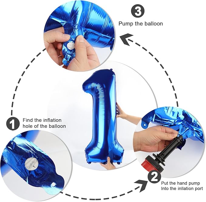 7 Balloon Numbers Birthday Decorations, 40In Dark Blue Balloons - Image 7