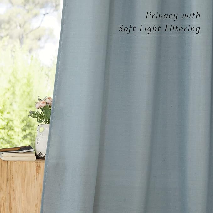 NICETOWN Stone Blue Thick Linen Curtains - Image 5