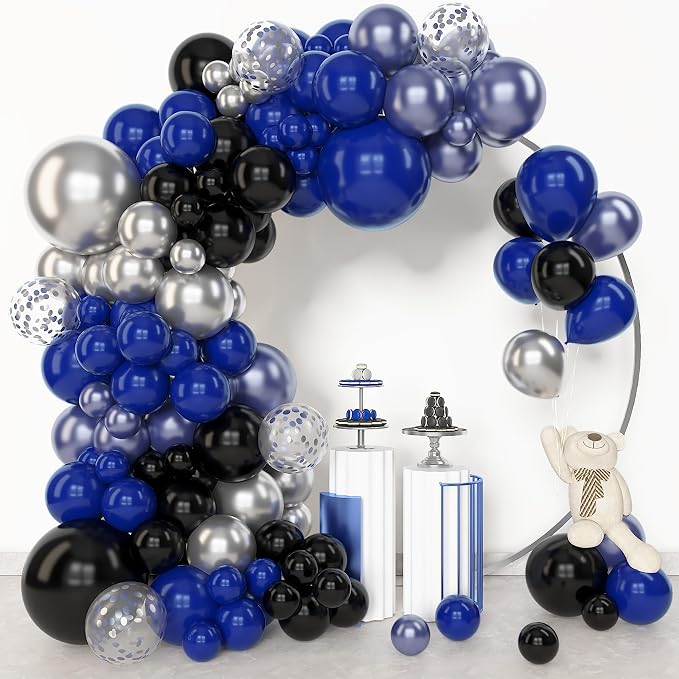 Amandir 153pcs Blue and Black Balloons Arch Garland Kit Different Sizes | 18 12 by Amandir