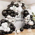 Black and Silver Balloons Garland Arch Kit, Party Decor | Silver Black White by Haolongfa