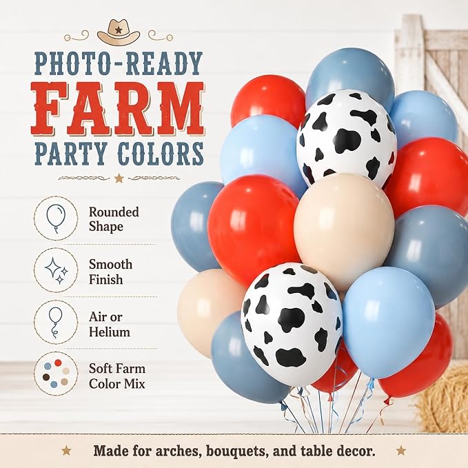 Red Blue Cow Balloons - Image 3