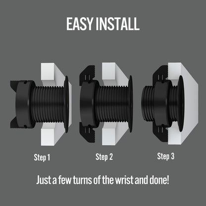 (1-Pack Black) Cable, Wire & Cord Management - Self Locking Grommet with Cover for Walls, Ceilings, Desks, Used for All Surfaces 3/8” to 1” Thick, Made in USA