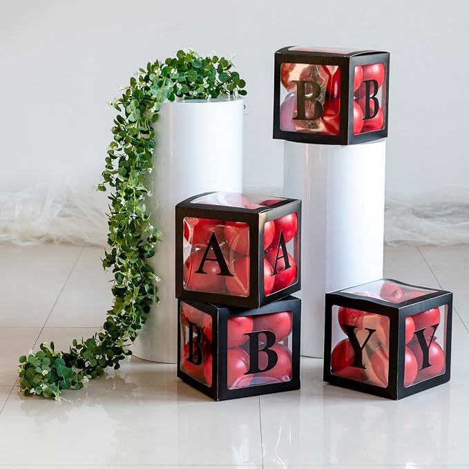 4pcs Transparent Baby Boxes, Gender Reveal Party Decorations - Image 7