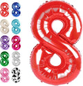 Red Number 8 Balloon 40 inch, Balloon numbers party supplies, deco photo shoot by Upgesy