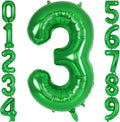 Dark green Number 3 Balloon 40 Inch, Big Large Foil Helium Number Balloons by AIQINHU